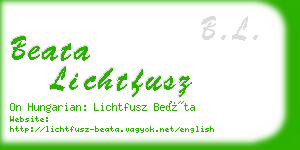 beata lichtfusz business card